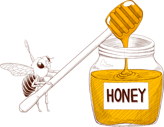 蜂蜜を持った蜂のイラスト