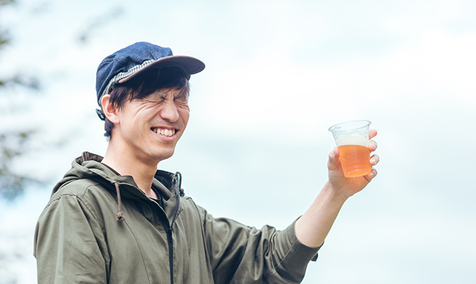 フェスで飲むビール