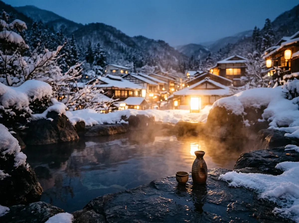 雪見酒の夕べの様子