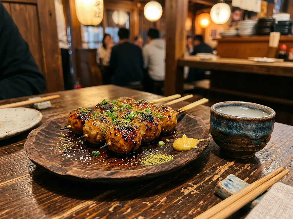 山椒つくねと地酒