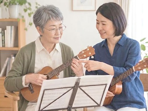 ウクレレを楽しむ様子