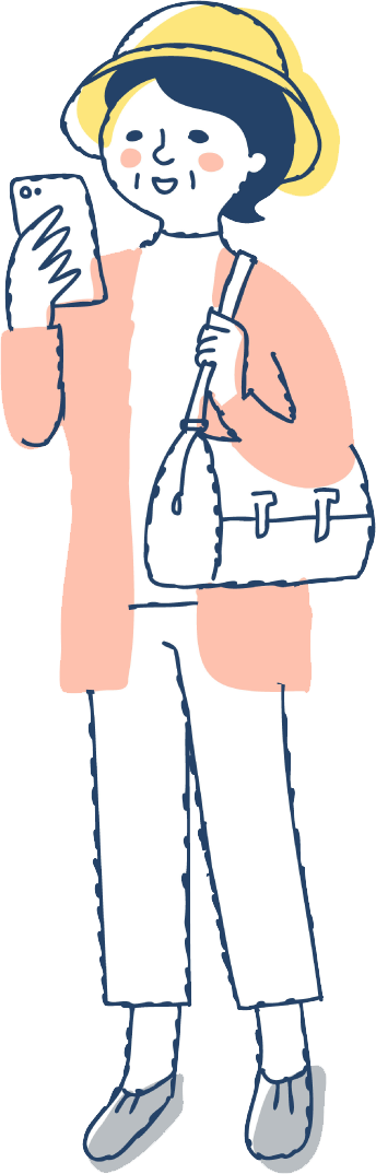 お出かけする女性のイラスト